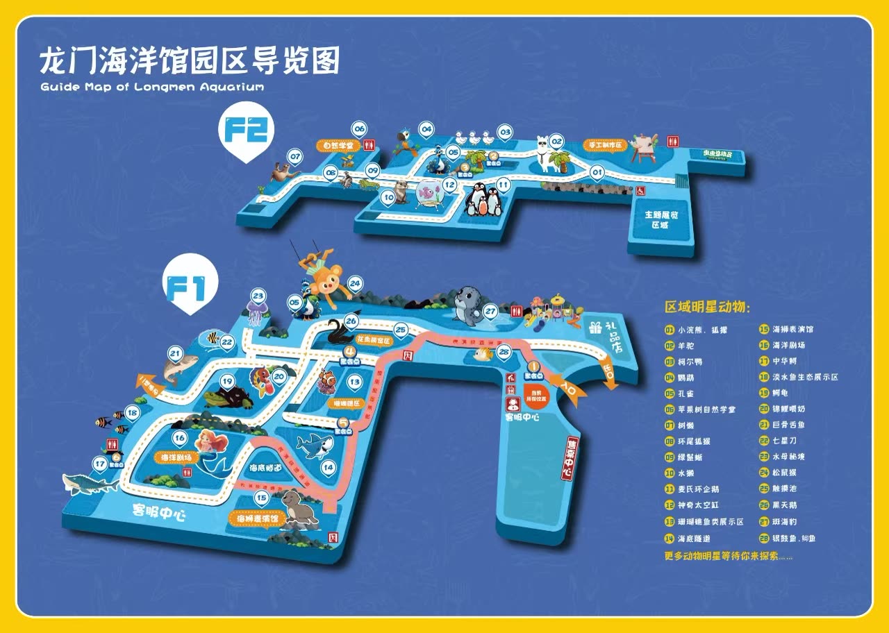 洛阳龙门海洋馆导览图